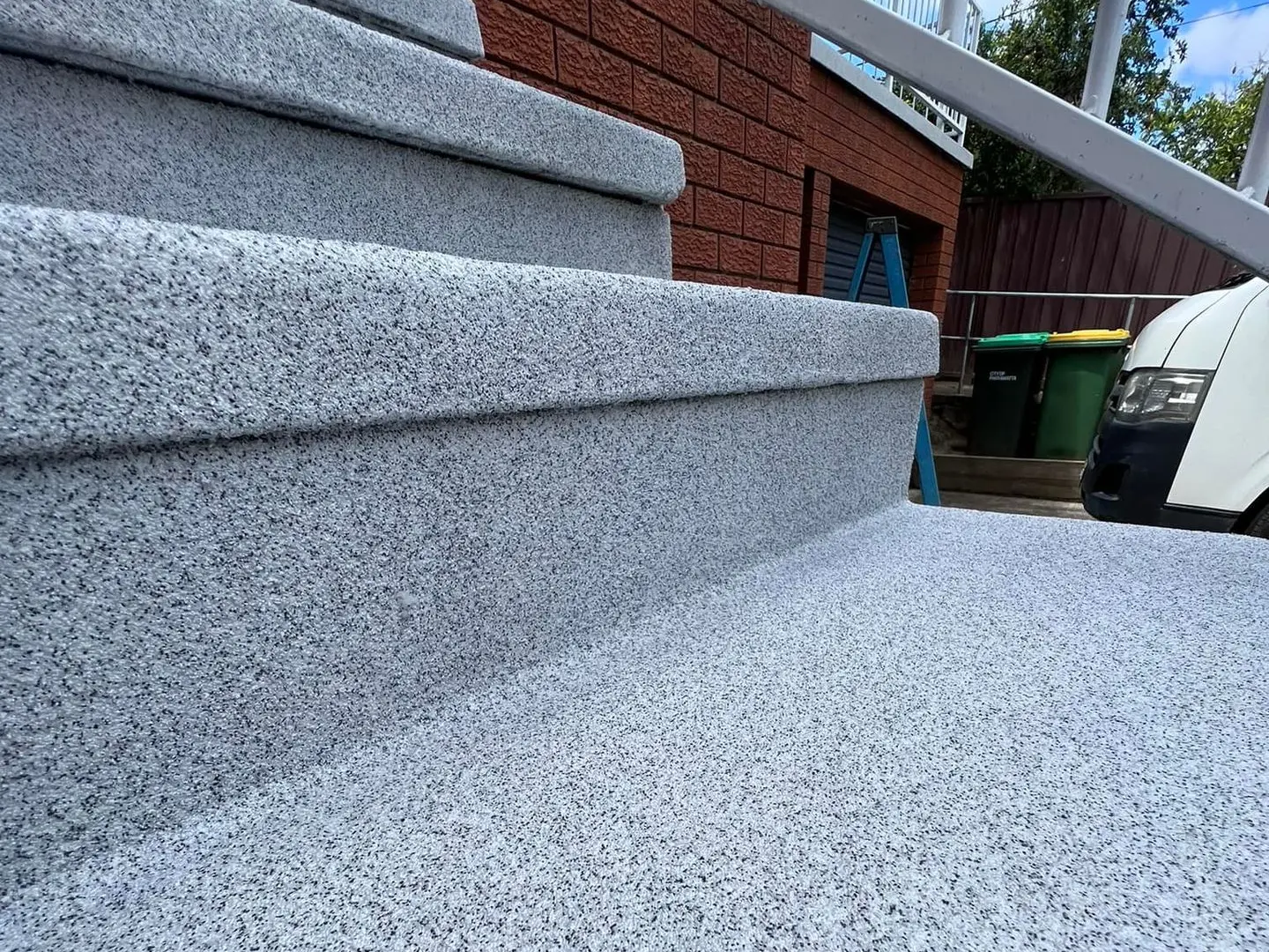 Stairs in Quartz Shield Silver on Pipeline Grey