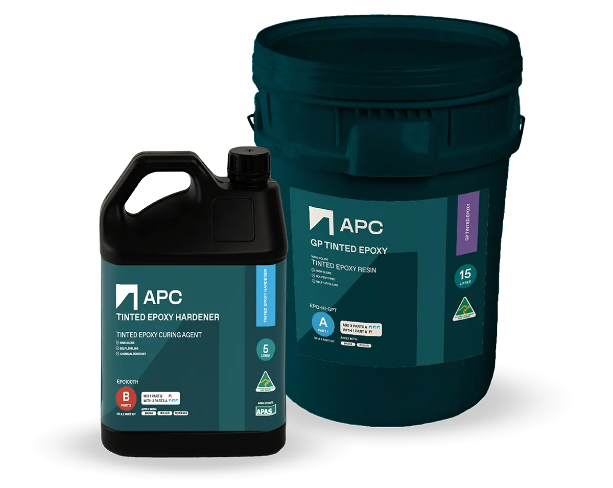 EPO-HI GP Tinted Epoxy Kit EPO-HI GP Tinted Epoxy Kit in two large plastic containers, one black and one dark teal.