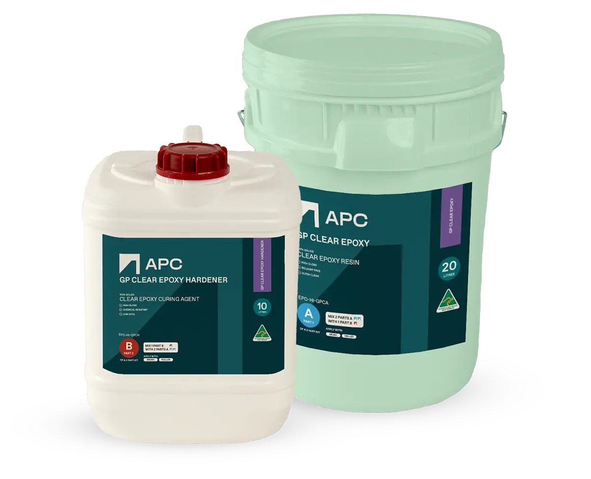 EPO-HI GP Clear Epoxy Kit EPO-HI GP Clear Epoxy Kit in two large plastic containers, one white and one light green