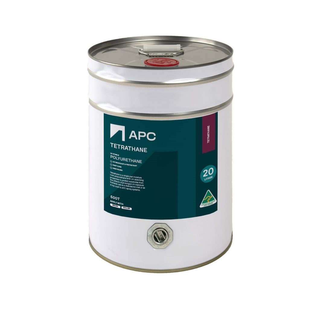 Large white metal keg of Tetrathane